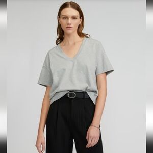NWT EVERLANE The Organic Cotton Slouchy V-Neck size extra large black